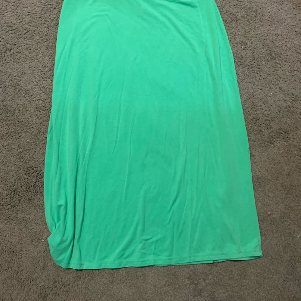 green maxi skirt